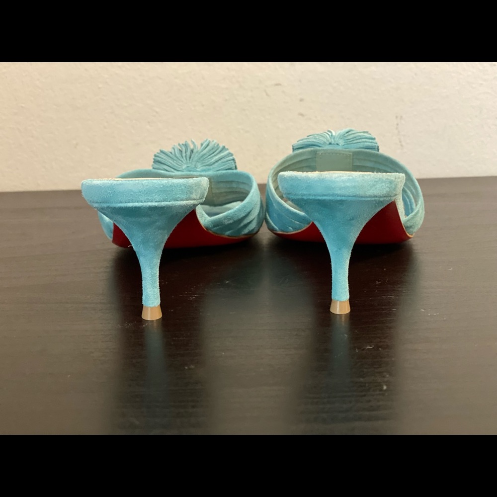 CHRISTIAN LOUBOUTIN BELBROSSA 55 TURQUOISE SUEDE. Brand NEW never worn. - Picture 10 of 13